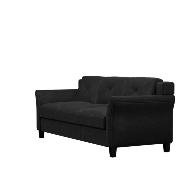 Lifestyle Solutions Taryn Curved Arms Sofa, Black Fabric - Image 16
