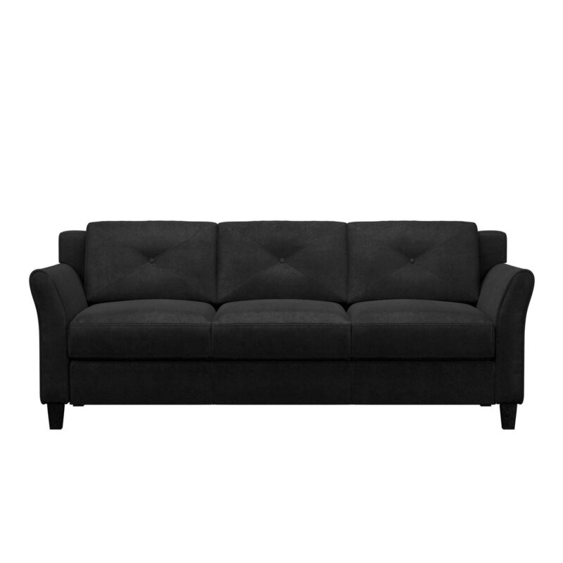 Lifestyle Solutions Taryn Curved Arms Sofa, Black Fabric - Image 5