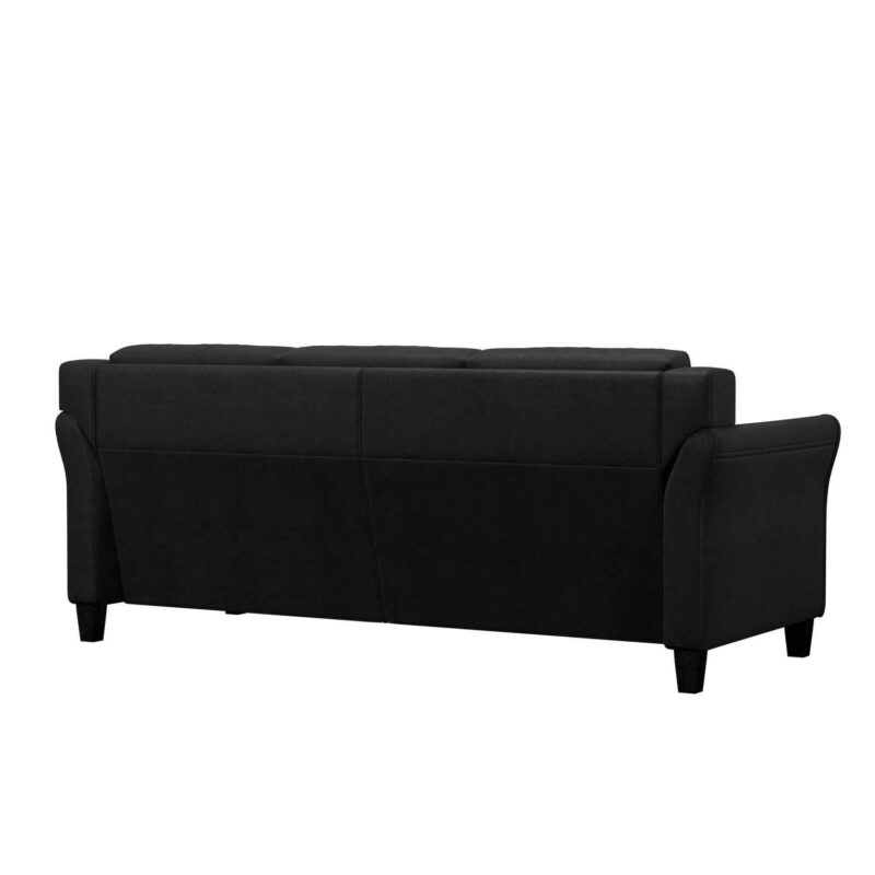 Lifestyle Solutions Taryn Curved Arms Sofa, Black Fabric - Image 12