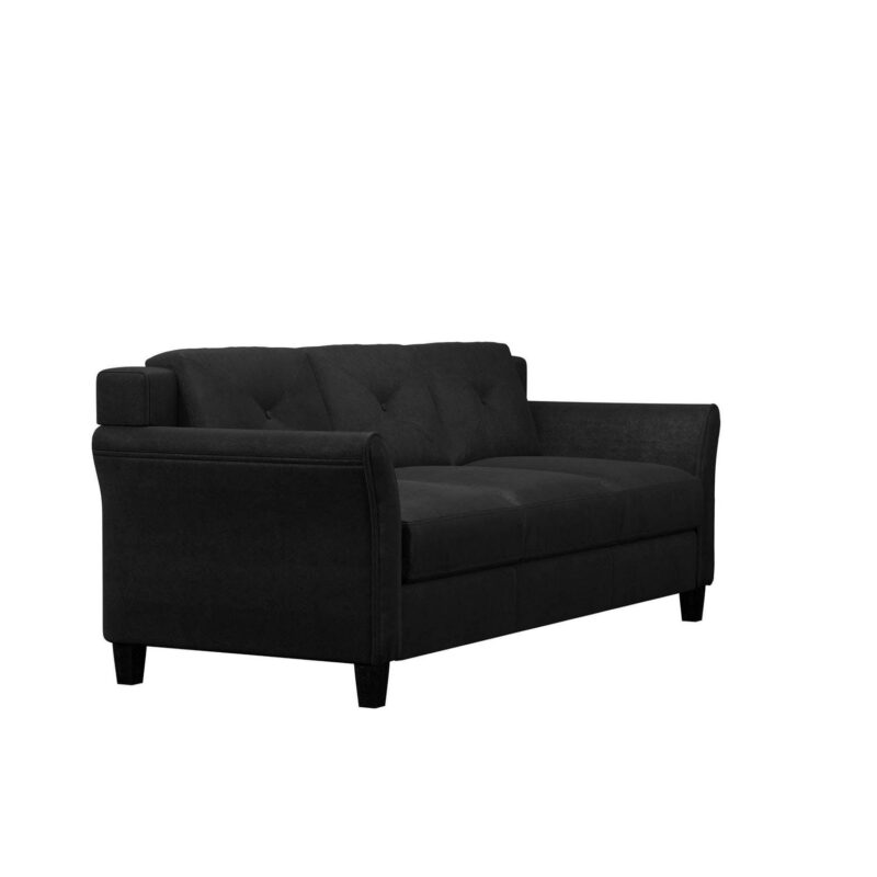 Lifestyle Solutions Taryn Curved Arms Sofa, Black Fabric - Image 10