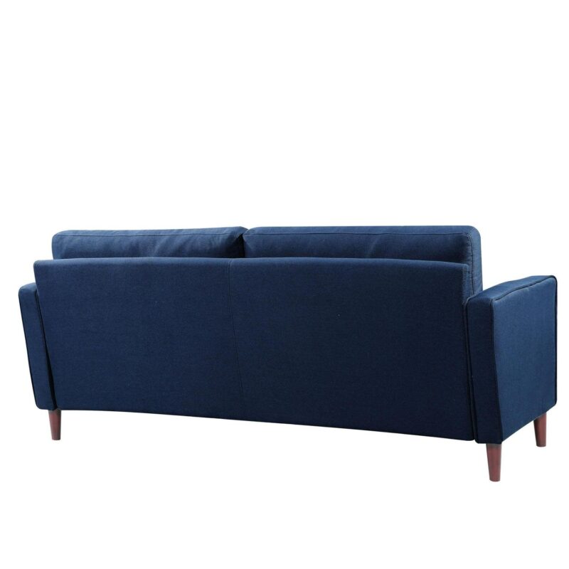 Lifestyle Solutions Lorelei Mid-Century Modern Cushion Back Upholstered Sofa, Navy - Image 7