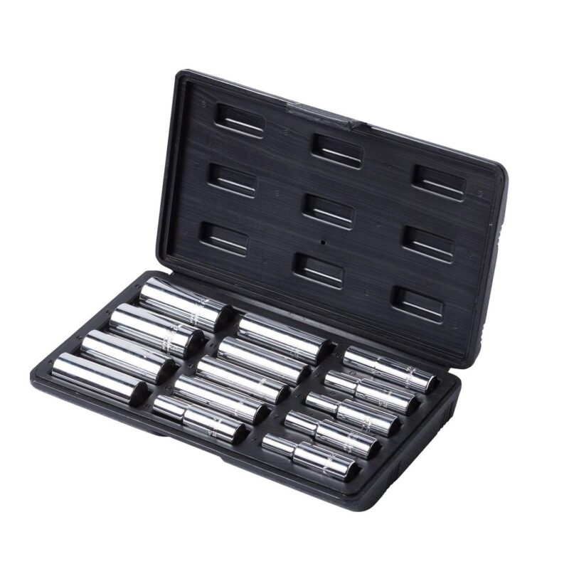 MAXPOWER 3/8 Inch Drive Deep Socket Set (6mm - 19mm), Metric, 14PCS, Holiday Gift