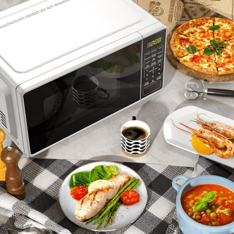 Mainstays 0.7 Cu ft Countertop Microwave Oven, 700 Watts, White - Image 8