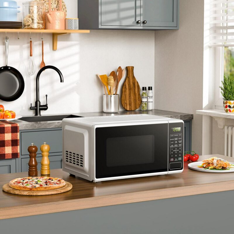 Mainstays 0.7 Cu ft Countertop Microwave Oven, 700 Watts, White - Image 10