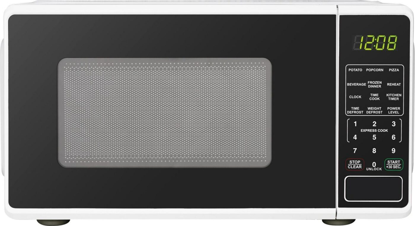 Mainstays 0.7 Cu ft Countertop Microwave Oven, 700 Watts, White