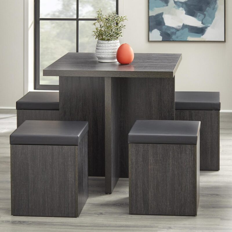 Mainstays 5-Piece Dexter Dining Room/Kitchen Set with Storage Ottoman - Image 2