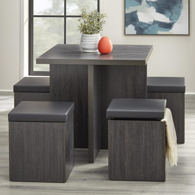 Mainstays 5-Piece Dexter Dining Room/Kitchen Set with Storage Ottoman - Image 4
