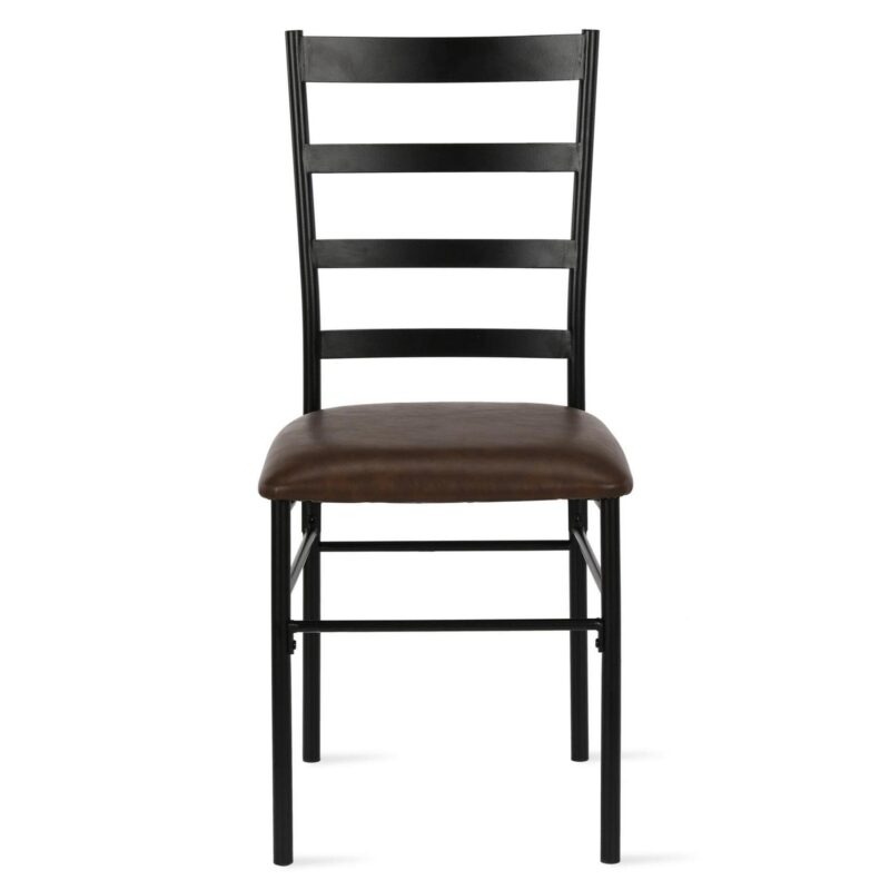 Mainstays 5-Piece Wood and Metal Dining Room Set, Seats 4, Canyon Walnut and Black - Image 10