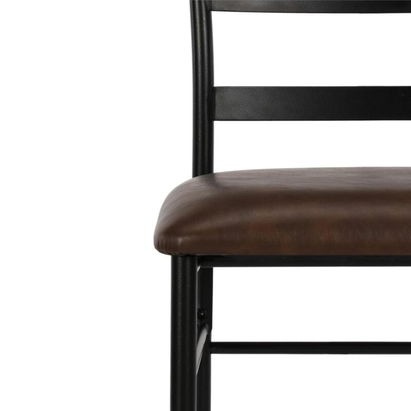 Mainstays 5-Piece Wood and Metal Dining Room Set, Seats 4, Canyon Walnut and Black - Image 12