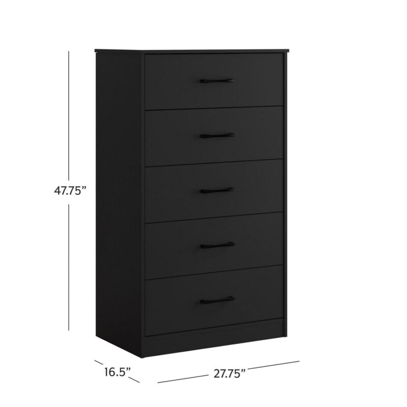 Mainstays Ardent 5 Drawer Dresser, Black - Image 8