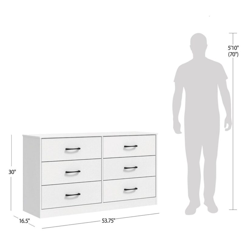 Mainstays Ardent 6 Drawer Dresser, White - Image 6