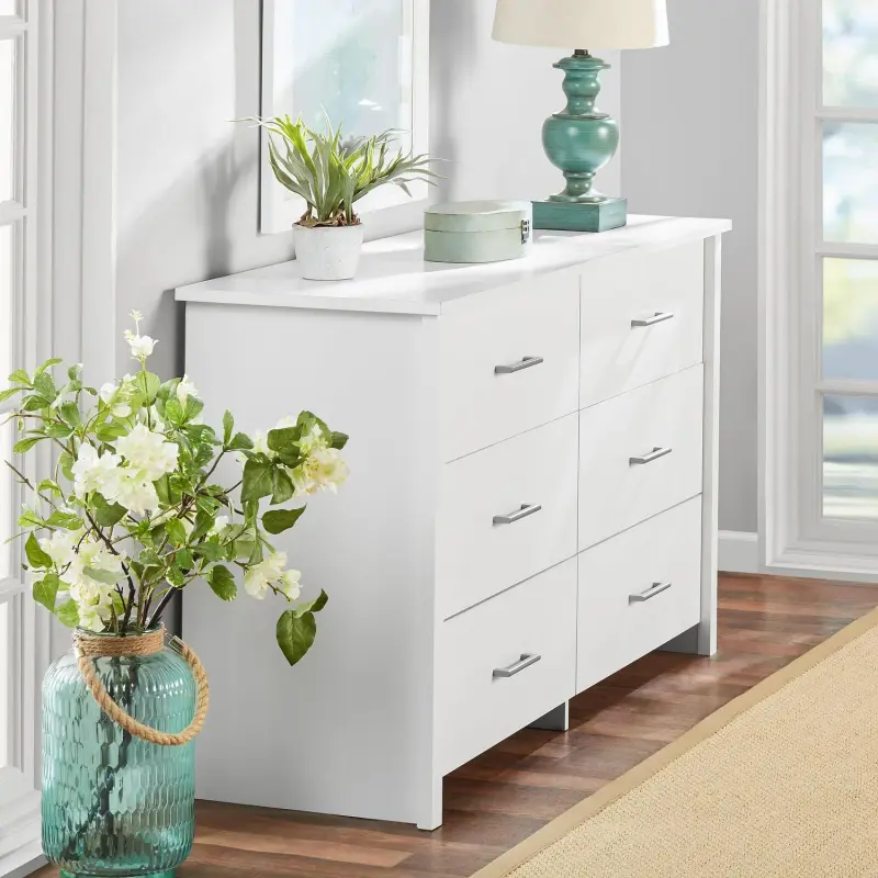 Mainstays Hillside 6-Drawer Dresser, Soft White Finish - Image 7