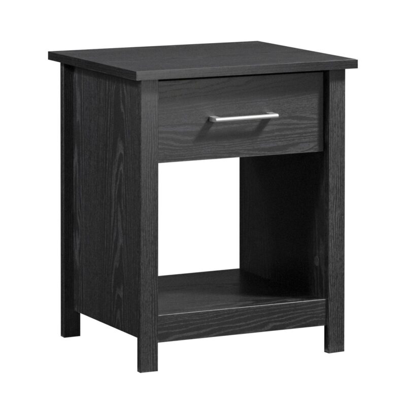 Mainstays Hillside Nightstand with Drawer, Black Finish - Image 2
