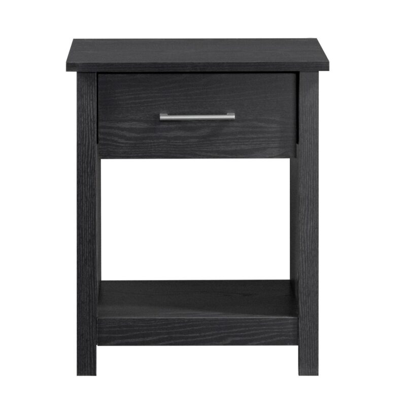 Mainstays Hillside Nightstand with Drawer, Black Finish - Image 8