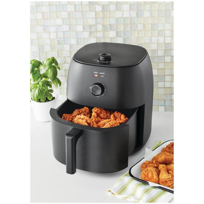 Mainstays New 8 qt Compact Air Fryer, Black - Automatic Shutoff, Built-in Timer - Image 3