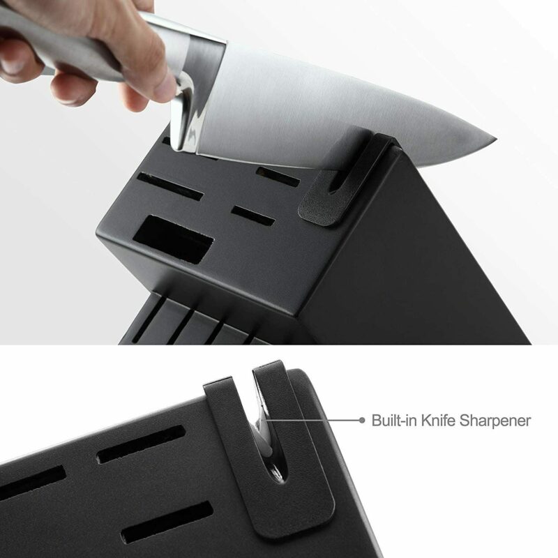 Marco Almond KYA28 14-Piece Stainless Steel Cutlery Kitchen Knife Set with Block,Built-in Sharpener - Image 4