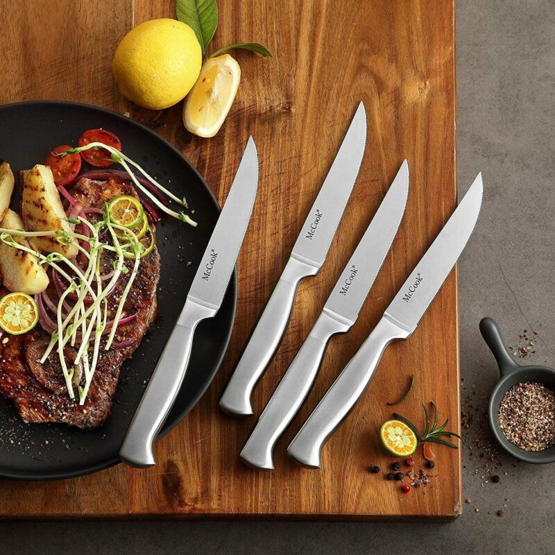 McCook MC29 Knife Sets, 15 Pieces German Stainless Steel Kitchen Knife Block Sets with Built-in Sharpener - Image 10