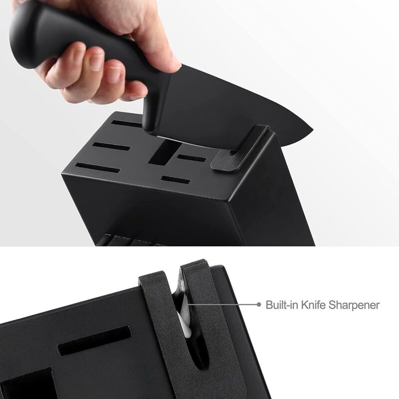 McCook MC69C Knife Block Set,20 Pieces German Stainless Steel Professional Kitchen Knife Set with Built-in Sharpener,Black Knife Set With Block - Image 5