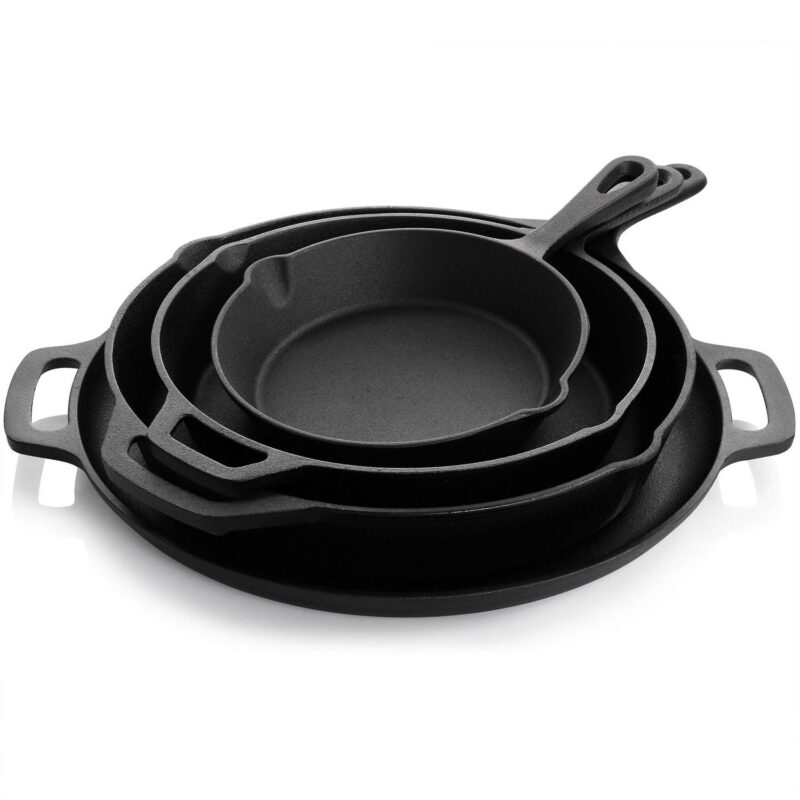MegaChef 12 Piece Round PreSeasoned Cast Iron Cookware Set - Image 2