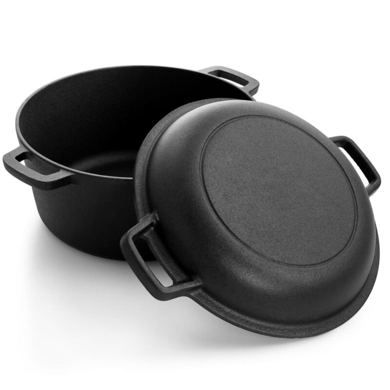 MegaChef 12 Piece Round PreSeasoned Cast Iron Cookware Set - Image 3