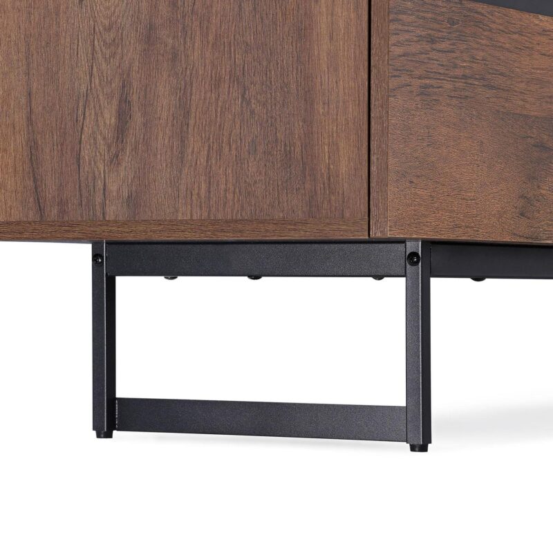 Mid-Century Modern TV Stand for TVs up to 75 inch Flat Screen Wood TV Console Media Cabinet with Storage - Image 5