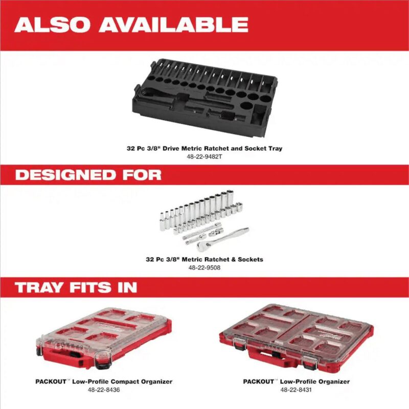 Milwaukee 48-22-9508 3/8  Drive 32pc Metric Ratchet and Socket Set - Image 8
