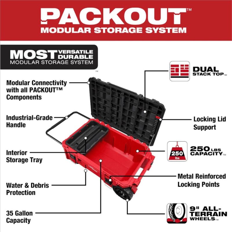 Milwaukee Tool PACKOUT Rolling Tool Chest - Image 9