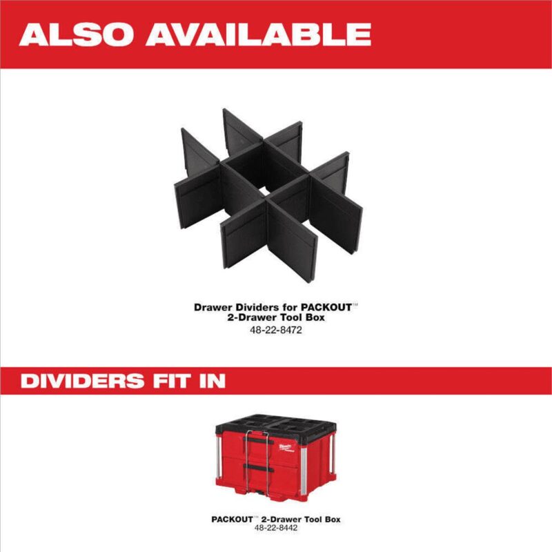 Milwaukee Tool PACKOUT 2-Drawer Tool Box - Image 9