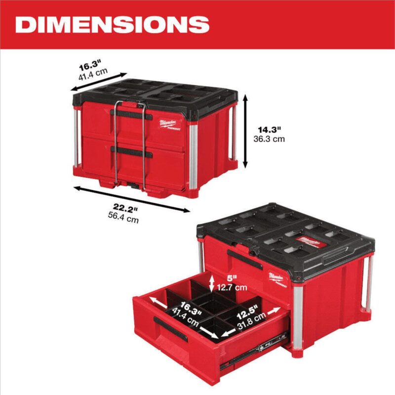 Milwaukee Tool PACKOUT 2-Drawer Tool Box - Image 3