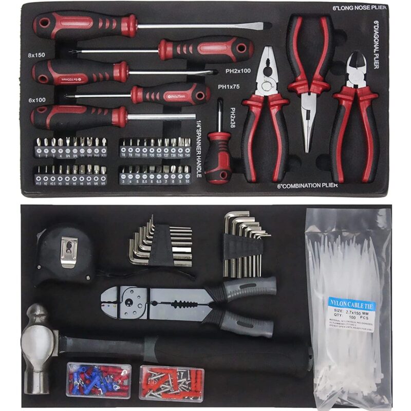 Miniyam Tool Set, 3-Drawer Heavy Duty Tool Kits Box with Handlefor Adults Mechanics Workshop Maintenance and Repair Projects, Black - Image 3