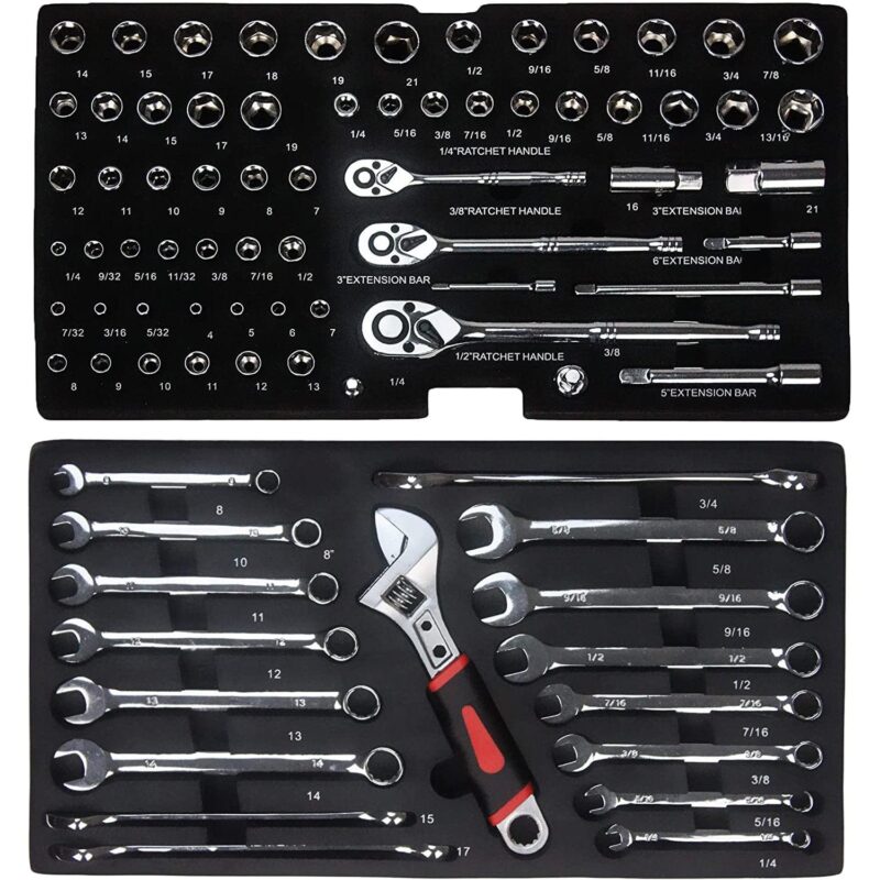 Miniyam Tool Set, 3-Drawer Heavy Duty Tool Kits Box with Handlefor Adults Mechanics Workshop Maintenance and Repair Projects, Black - Image 2