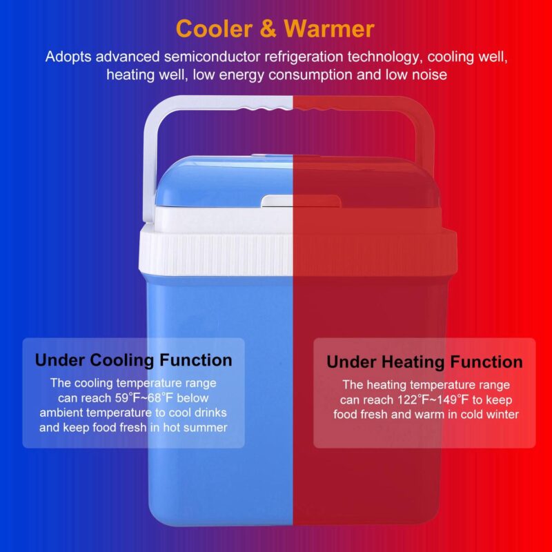 Moclever 24L Portable Car Cooler, 12V Car Refrigerator Car Travel Electric Fridge Cooling Warmer Fridge Box for Car Travel Outdoor Camping Picnic Home Use, 15.75x11.81x17.32in - Image 11