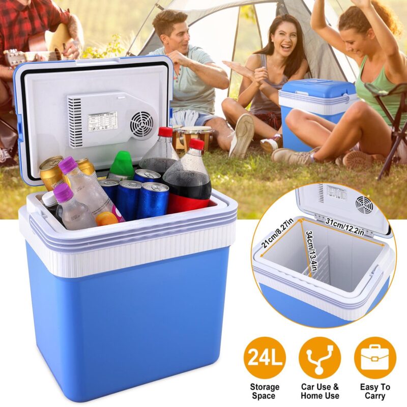 Moclever 24L Portable Car Cooler, 12V Car Refrigerator Car Travel Electric Fridge Cooling Warmer Fridge Box for Car Travel Outdoor Camping Picnic Home Use, 15.75x11.81x17.32in - Image 13