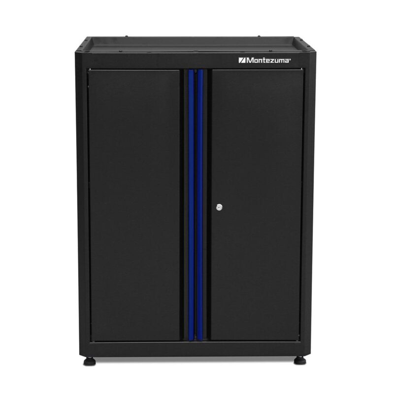 Montezuma Garage Tool Storage System 30.5 x 24  Locking 2 Door Stacking Base Cabinet, Black - Image 3