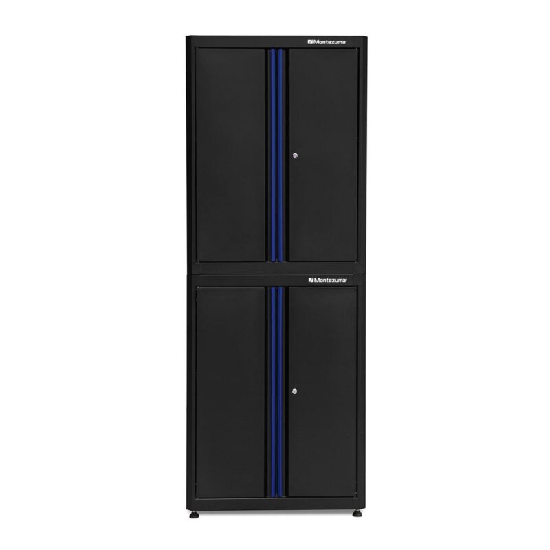 Montezuma Garage Tool Storage System 30.5 x 24  Locking 2 Door Stacking Base Cabinet, Black