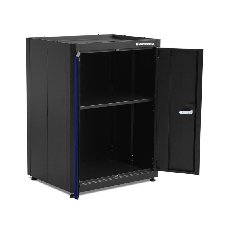 Montezuma Garage Tool Storage System 30.5 x 24  Locking 2 Door Stacking Base Cabinet, Black - Image 7