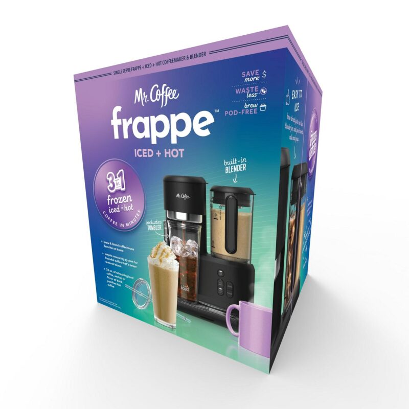 Mr. Coffee Single Serve Frappe and Iced Coffee Maker with Blender, Black - Image 2