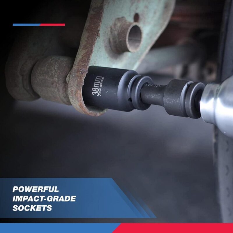 NEIKO 02461A 3/4 Inch Drive Impact Socket Set, SAE 1a to 1-1/2a , 8 PC, Deep/Jumbo Sockets, Chrome Vanadium Cr-V - Image 5