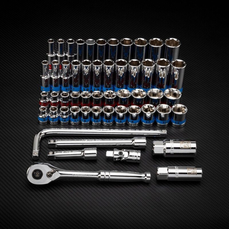 NEIKO 02512A 3/8a Drive Socket Set with Quick Release Ratchet (90 Tooth), 43 Piece Standard and Deep Metric Sizes, 6mm to 24mm, 6 Point, Universal Joint, 3/8a Extension Bars, Made with CR-V Steel - Image 7