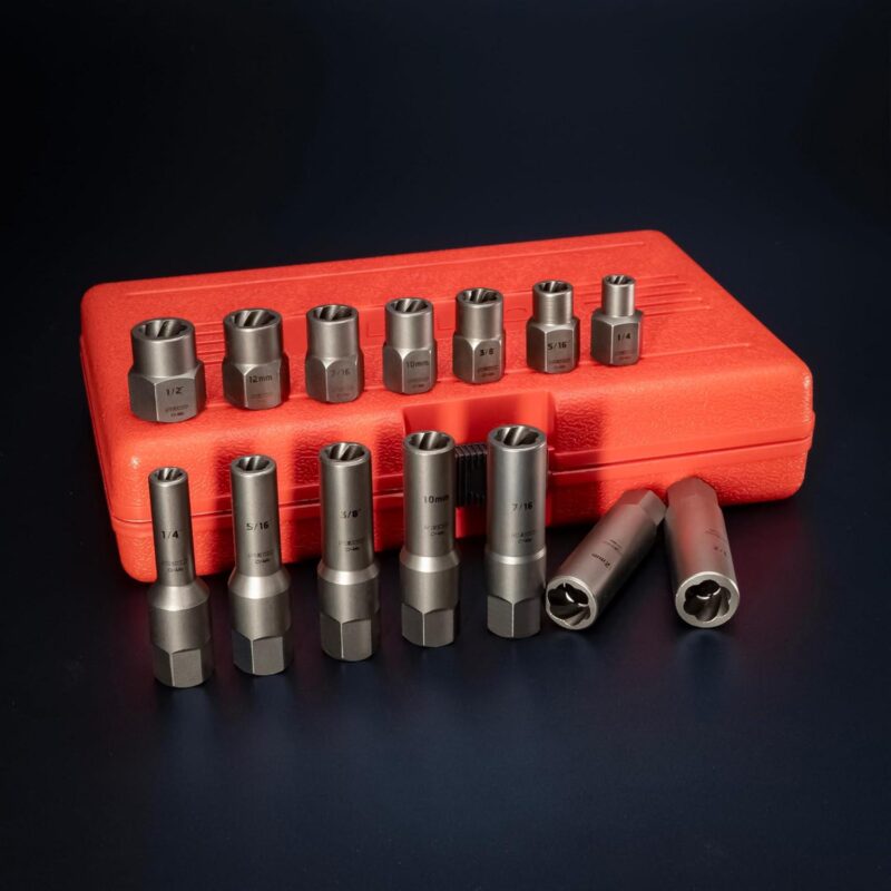 NEIKO 04207A Impact Nut and Bolt Extractor Set, 14 Piece Lug Nut Removal Tool, 3/8 Drive, Deep and Shallow Stripped Bolt Extractor Socket Set, Rounded Bolt Removal tool, Nut Remover Socket Set, CR-Mo - Image 6
