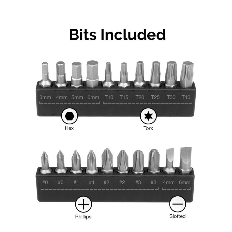 NEIKO 10573B 1/4a Torque Screwdriver Set, 20 Hex Bits, 10 to 50 In-Lbs, Long Shank Screwdriver Torque Wrench, Adjustable Inch-Pound Torque Screwdriver for HVAC and Gunsmiths - Image 5