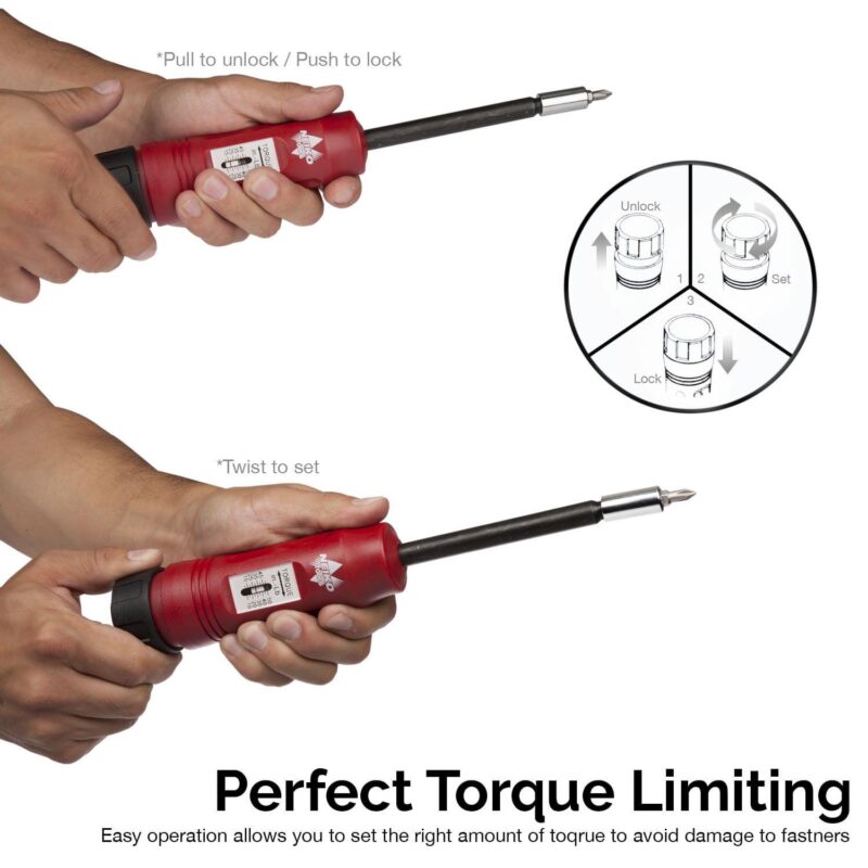 NEIKO 10573B 1/4a Torque Screwdriver Set, 20 Hex Bits, 10 to 50 In-Lbs, Long Shank Screwdriver Torque Wrench, Adjustable Inch-Pound Torque Screwdriver for HVAC and Gunsmiths - Image 3