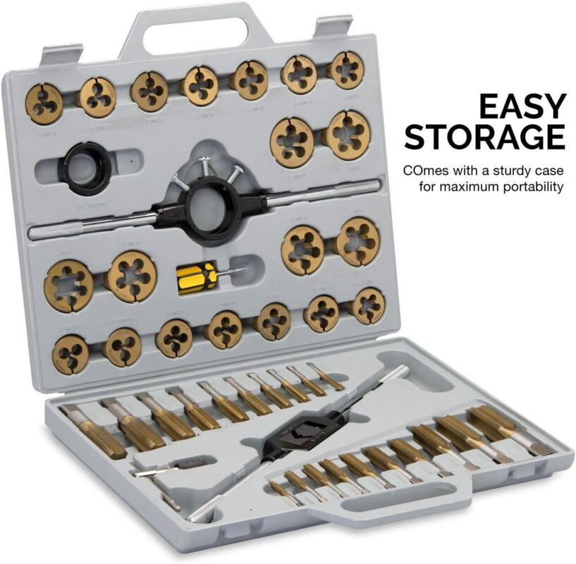 Neiko 00916A 45 Piece SAE Pro-Grade Large-Diameter Titanium Tap and Die Set - Image 4