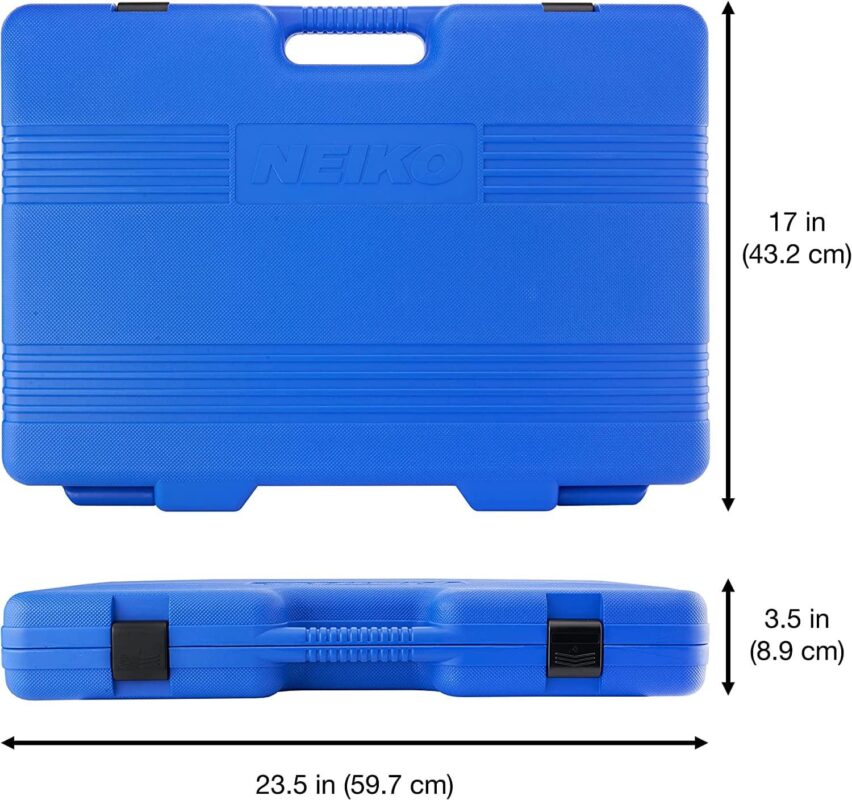 Neiko 02472A 3/8-Inch-Drive Colored Mechanics Tool Ratchet, Socket Set, 76-Piece Standard and Deep SAE Sizes 1/4  to 1  Metric Sizes 6 mm to 24 mm Made with CrV Steel for Auto Repair - Image 4