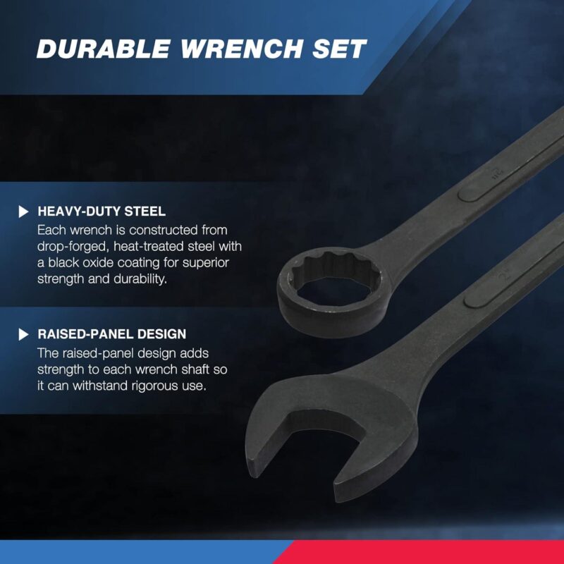 Neiko 03125A Heavy Duty Wrench Set | 6 Piece | SAE | 12-Pt Combination Box Ends - Image 2