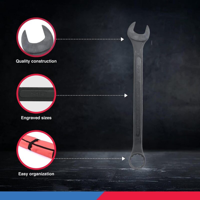Neiko 03574A Jumbo Combination Wrench Set | 16 Piece | SAE | 1/4a to 1-1/4a | Raised Panel Construction - Image 4