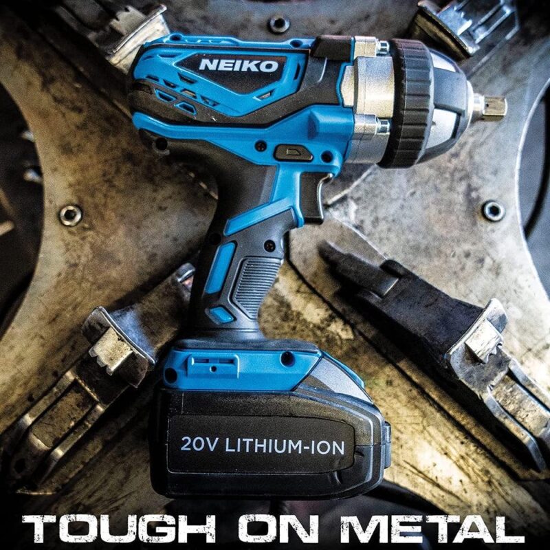Neiko 10878A 1/2-Inch-Drive High-Torque Cordless Electric Impact-Wrench Kit with 20-Volt Lithium-Ion Charging Battery and 4 1/2-Inch-Drive Sockets - Image 6