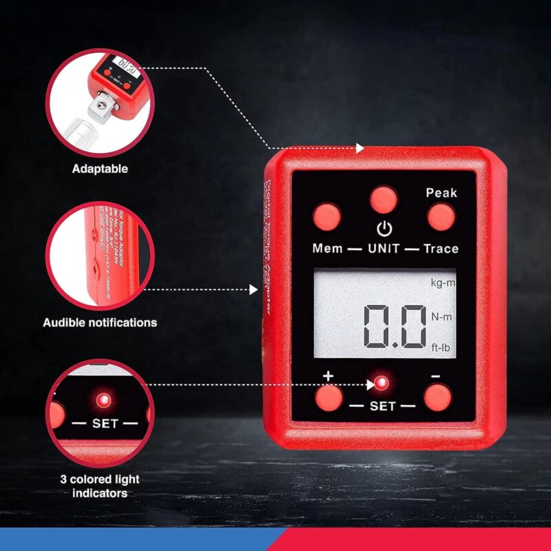 Neiko 20743A 3/4a -Inch Digital Torque Adapter, 150-750 ft-lb, Digital Torque Wrench Converter/Torque Wrench Adapter, Alerts Torque Setting, Calibrate Digital and Analog Torque Wrenches - Image 4
