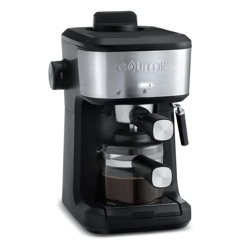 New Gourmia 4-Shot Steam Espresso, Cappuccino, and Latte Maker with Frothing Wand - Image 4