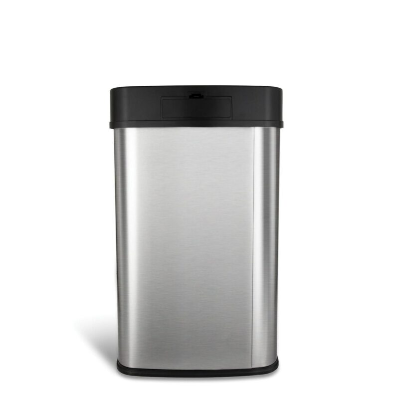 Nine Stars 13.2 Gallon Trash Can, Touchless Kitchen Trash Can, Stainless Steel with Black Lid - Image 9